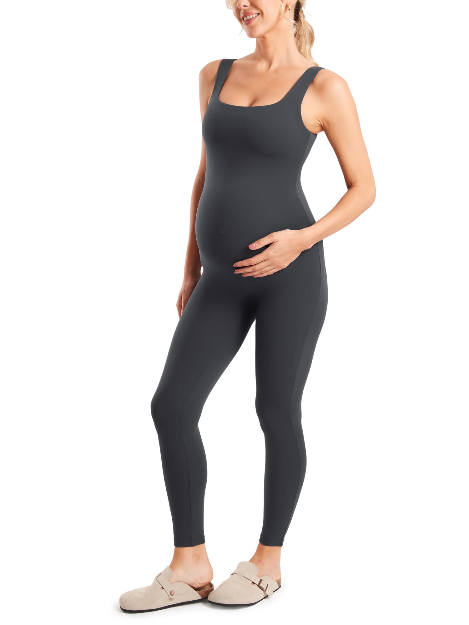 MOMANDA Maternity Jumpsuit Workout Romper for Pregnancy