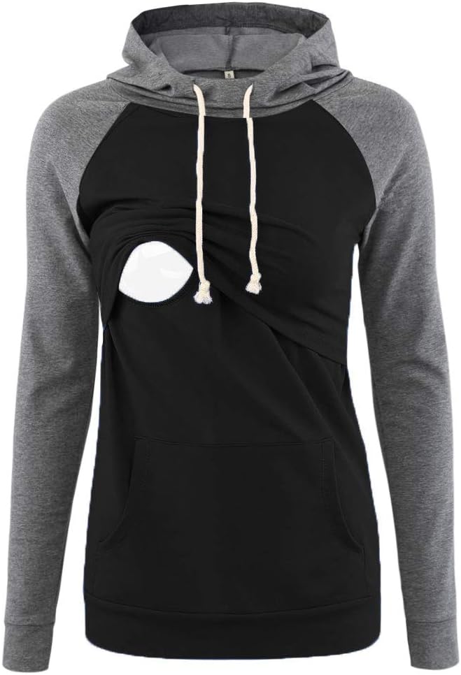 Liu & Qu Womens Nursing Hoodie Long Sleeves Sweatshirt