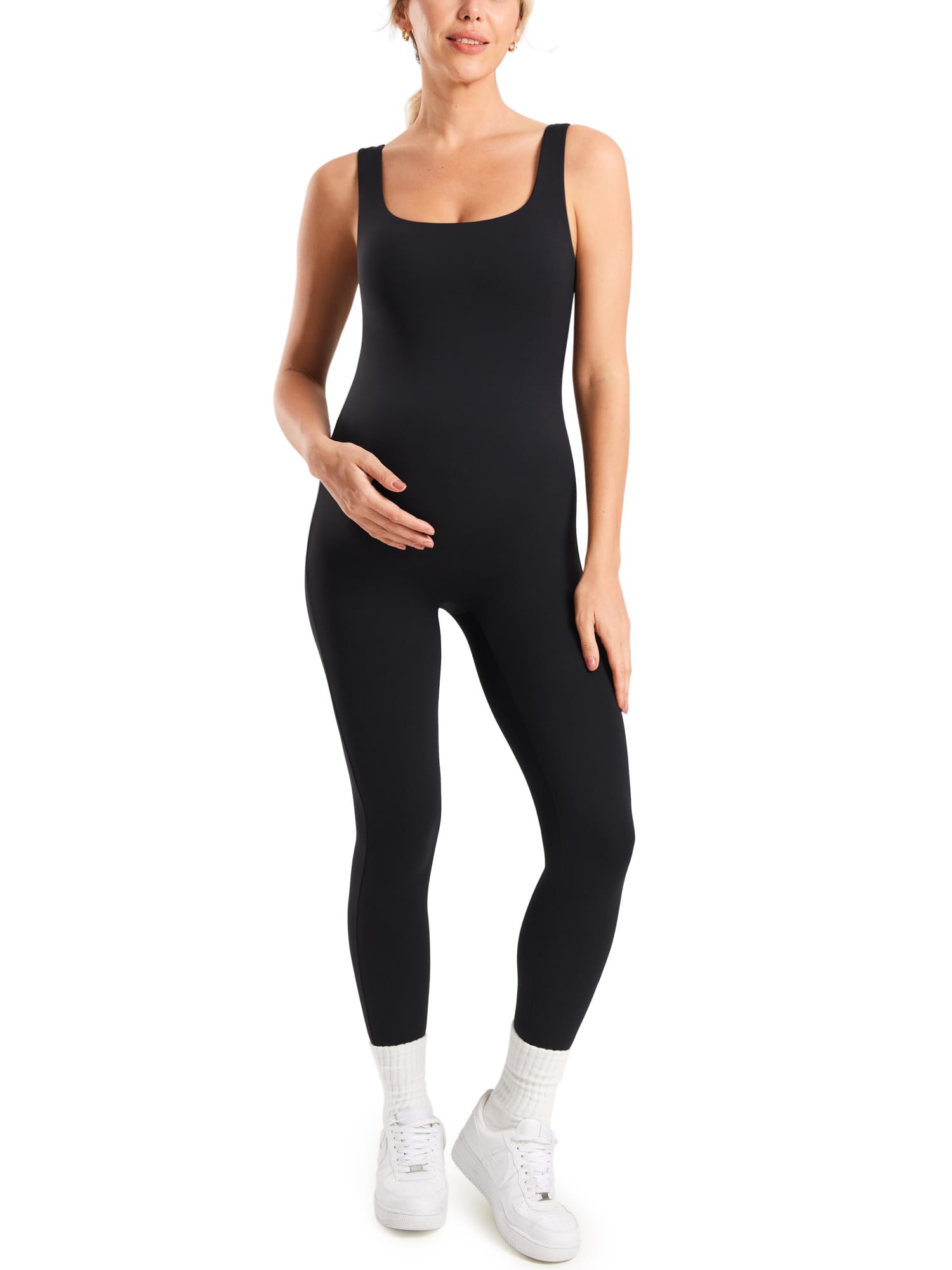 MOMANDA Maternity Jumpsuit Workout Romper for Pregnancy