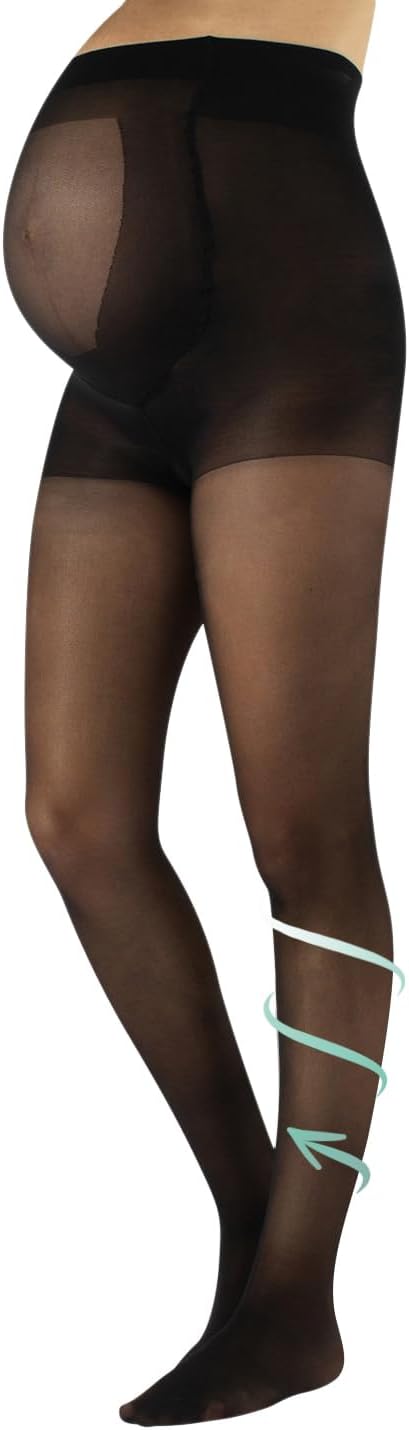CALZITALY Maternity Pantyhose Stocking with Bellyband