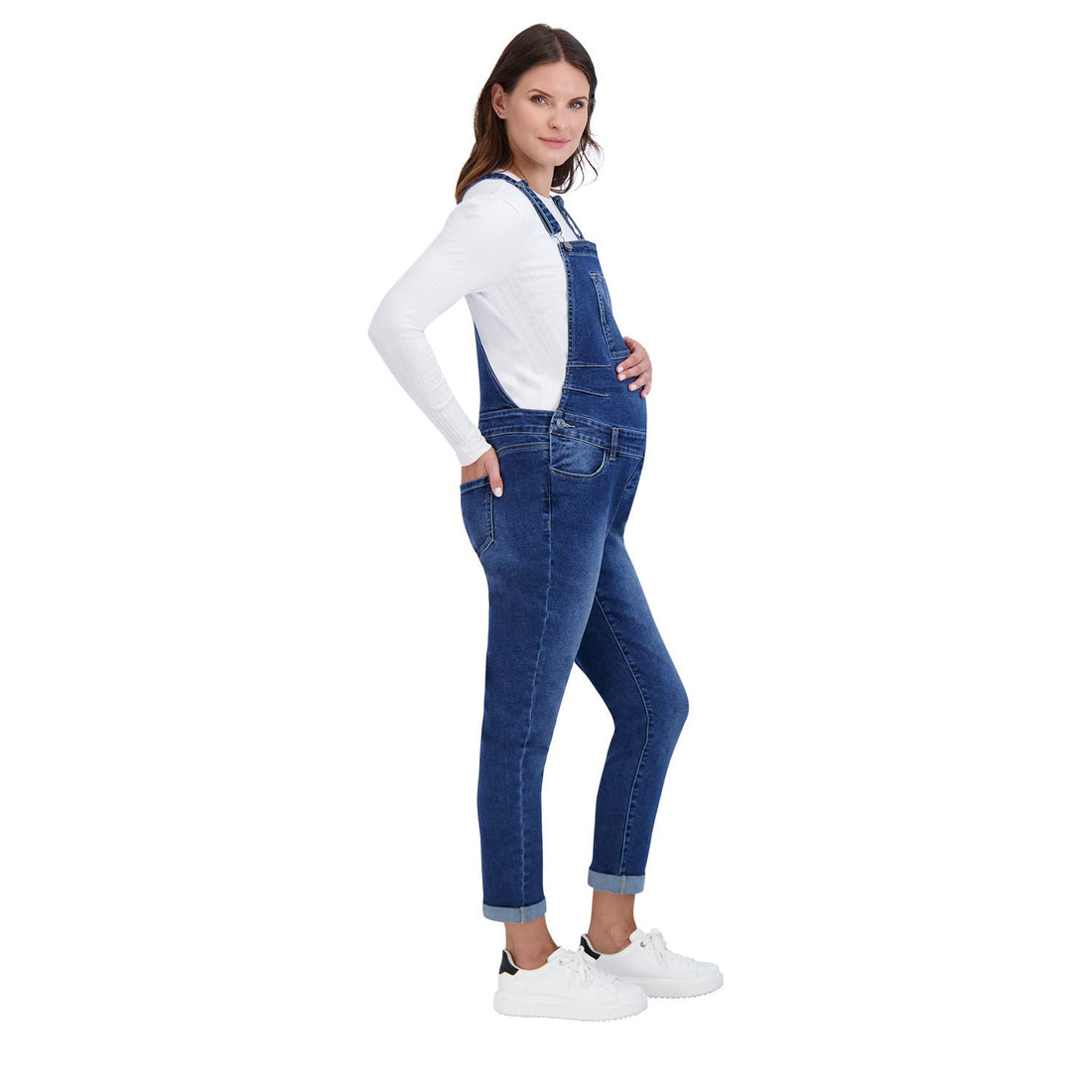 Women’s Maternity Comfy Denim Bib Straight Leg Overalls Women Jumpsuits