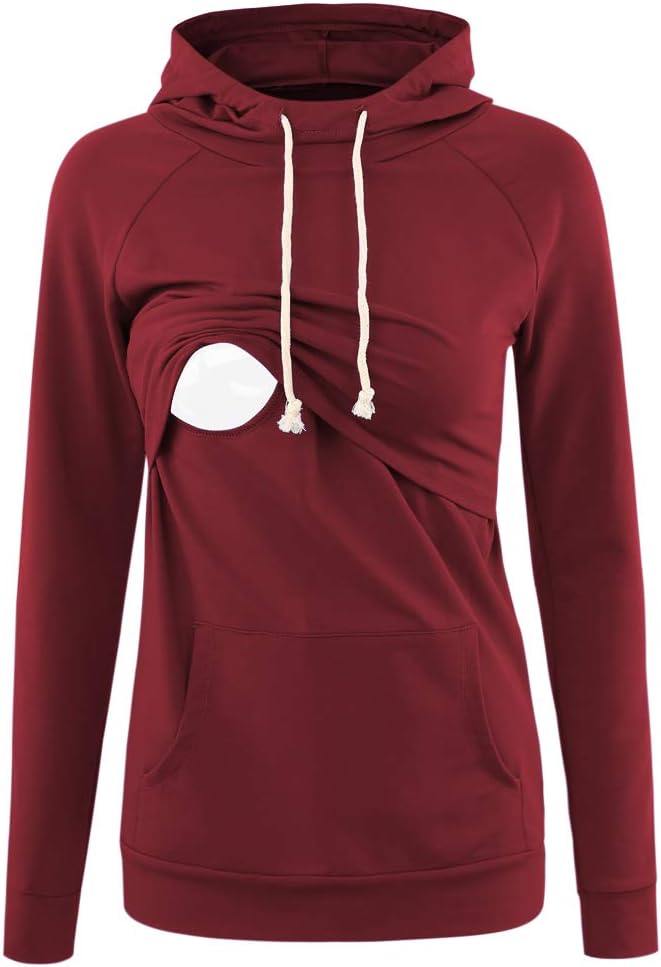 Liu & Qu Womens Nursing Hoodie Long Sleeves Sweatshirt