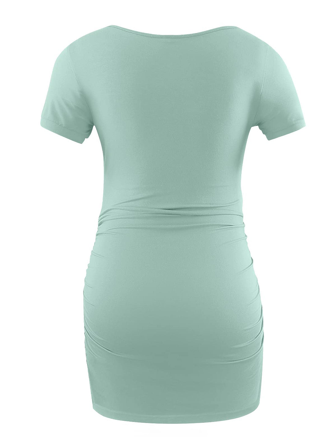 Peauty White Maternity Tops  for Women Side Ruched T Shirts