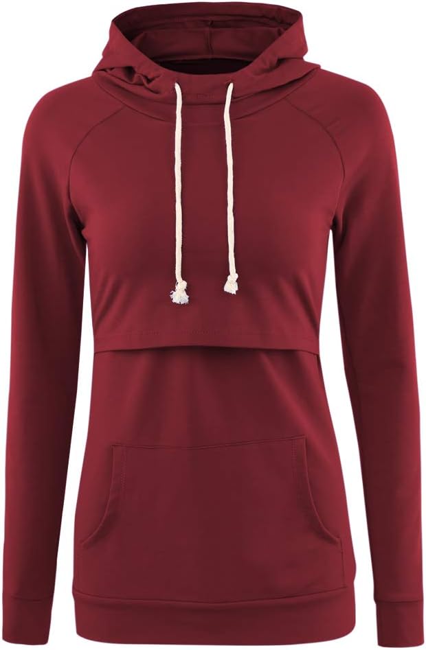 Liu & Qu Womens Nursing Hoodie Long Sleeves Sweatshirt