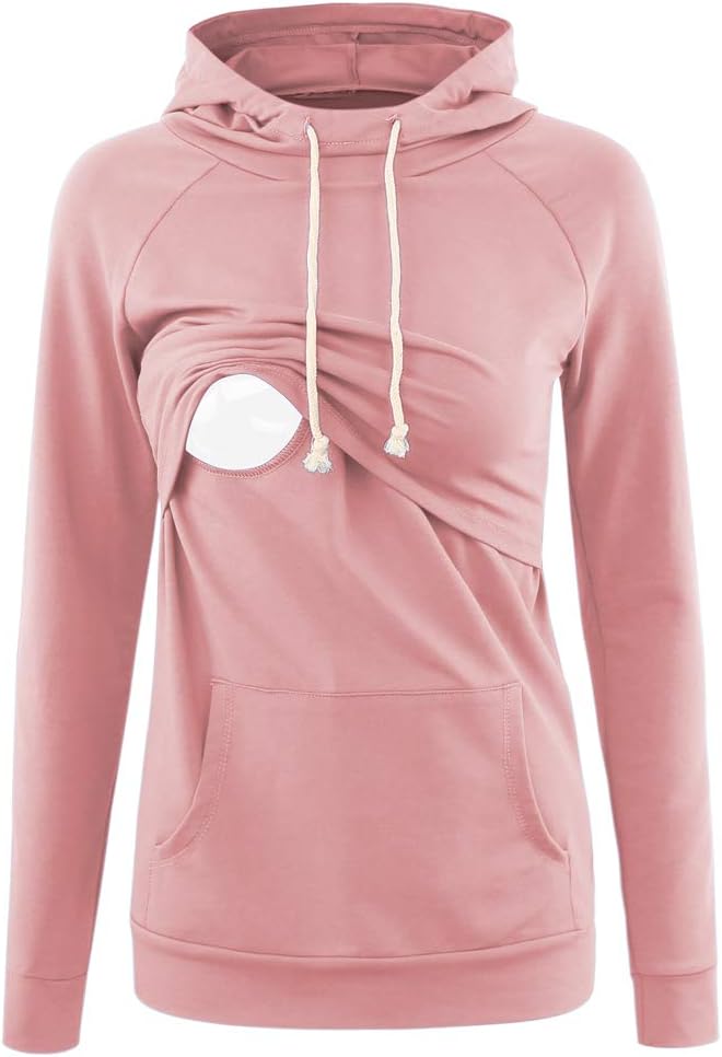 Liu & Qu Womens Nursing Hoodie Long Sleeves Sweatshirt