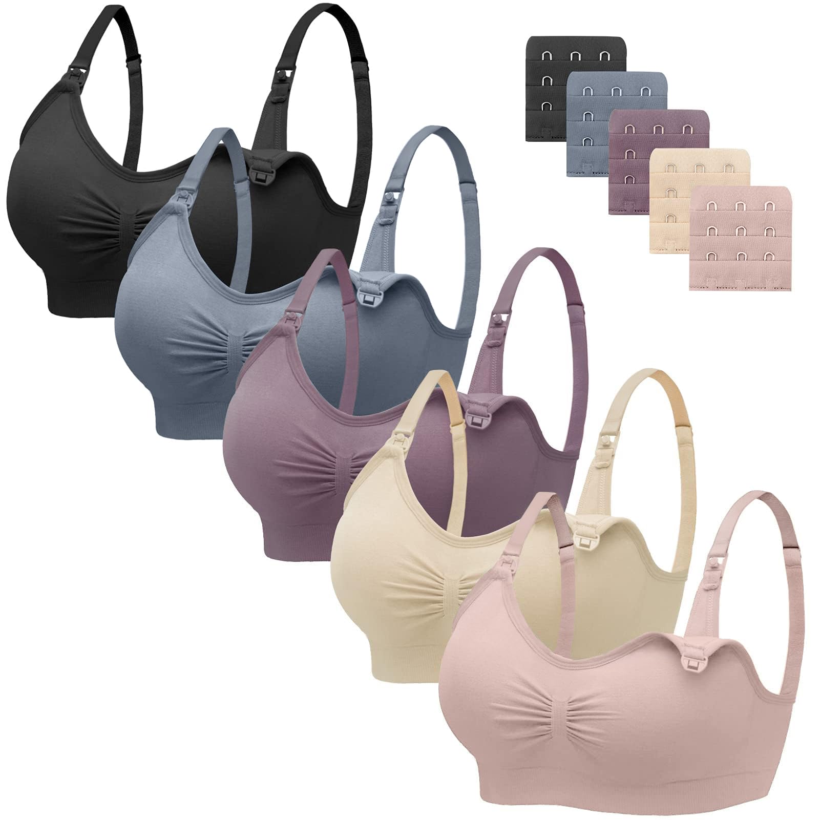 Angelhood 5 Pack Womens Maternity Breastfeeding Nursing  Bra