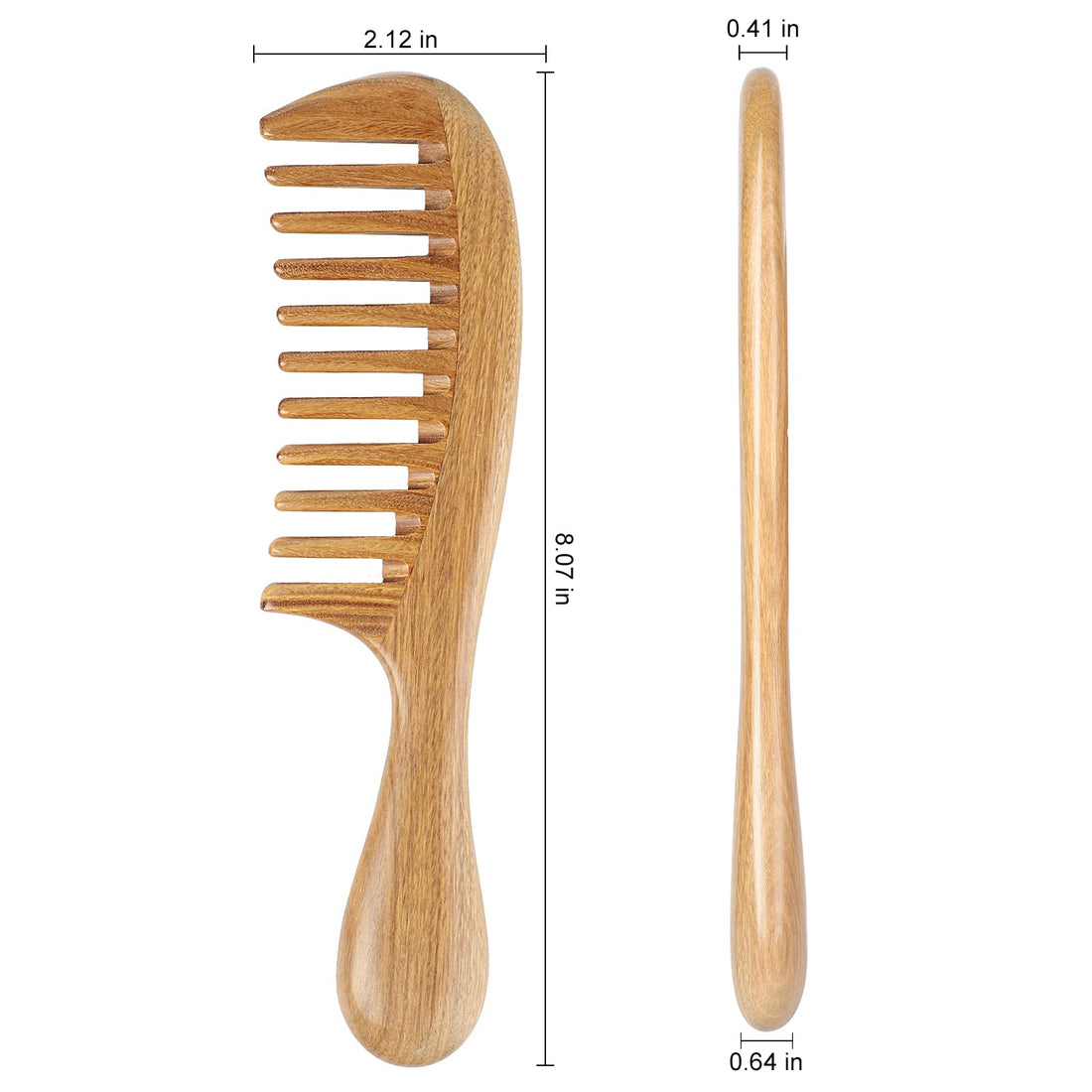 Onedor Handmade 100% Natural Green Sandalwood Hair Combs