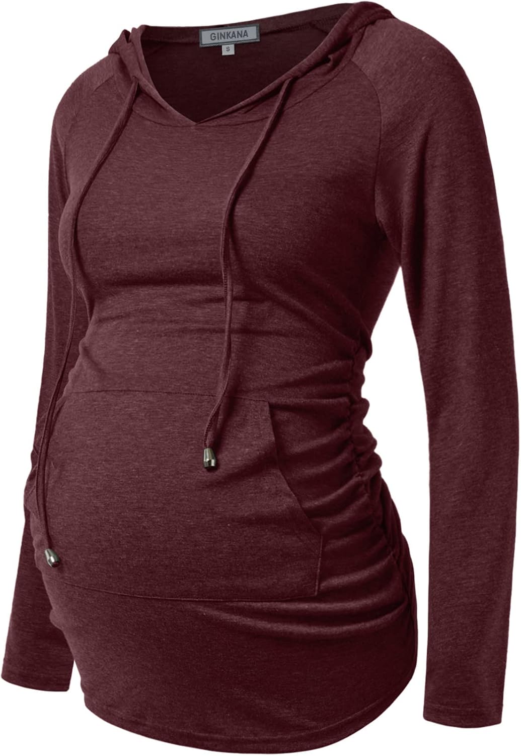 GINKANA Maternity Hoodie Long Sleeves Shirts Casual Maternity Top