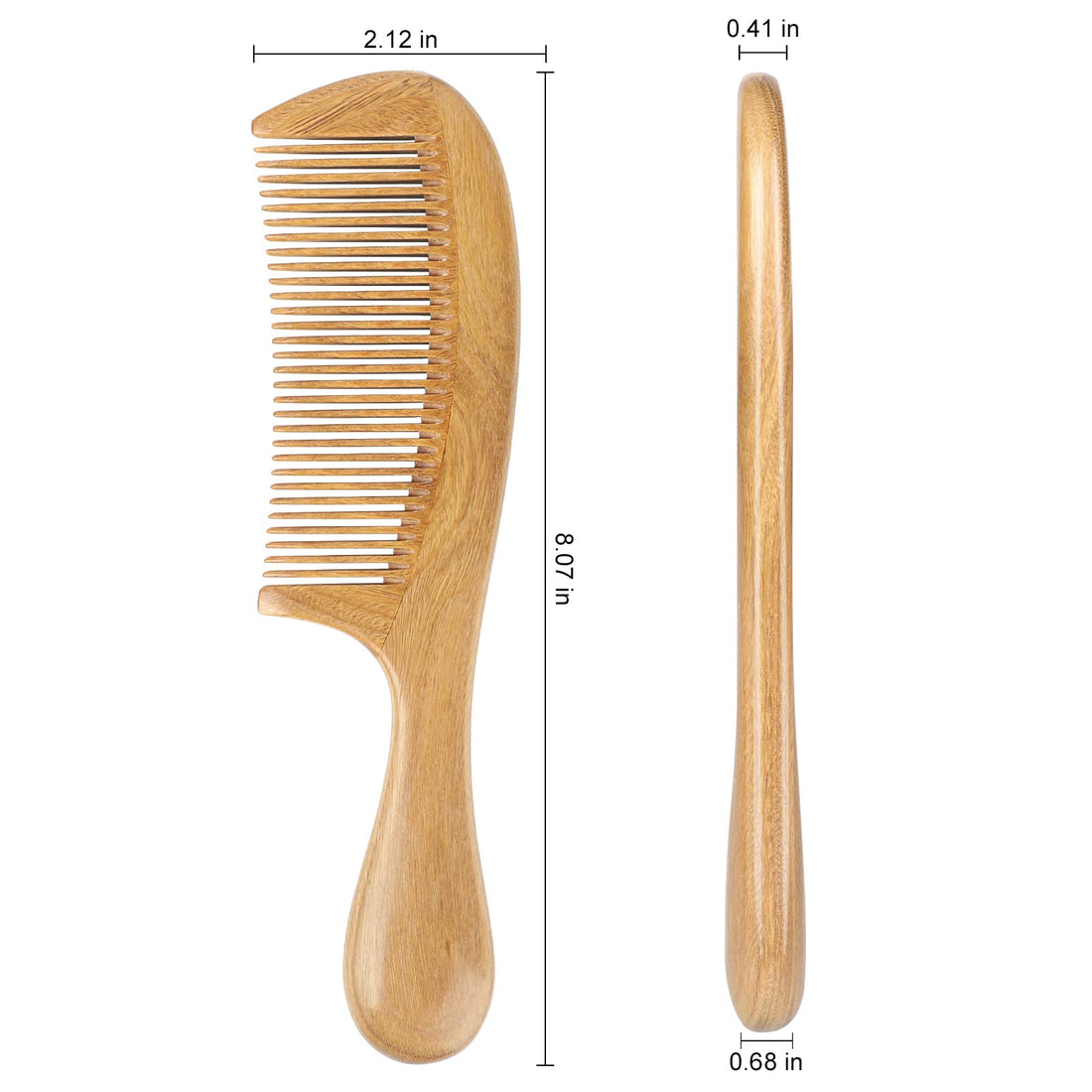 Onedor Handmade 100% Natural Green Sandalwood Hair Combs