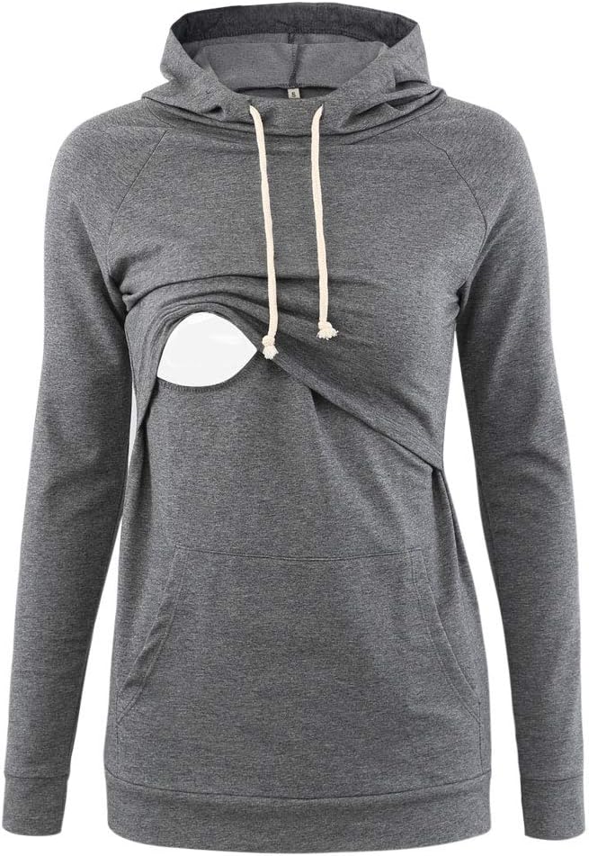 Liu & Qu Womens Nursing Hoodie Long Sleeves Sweatshirt