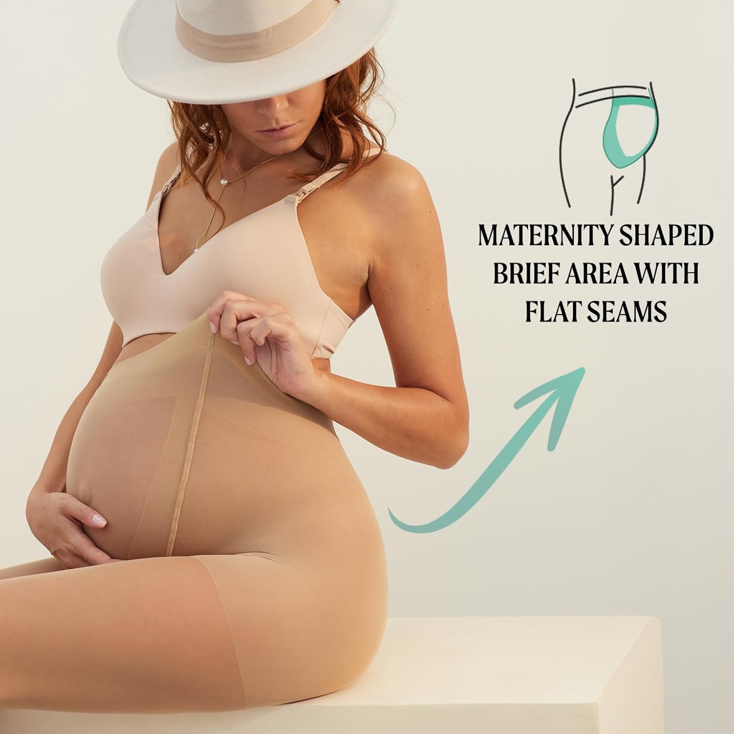 CALZITALY Maternity Pantyhose Stocking with Bellyband