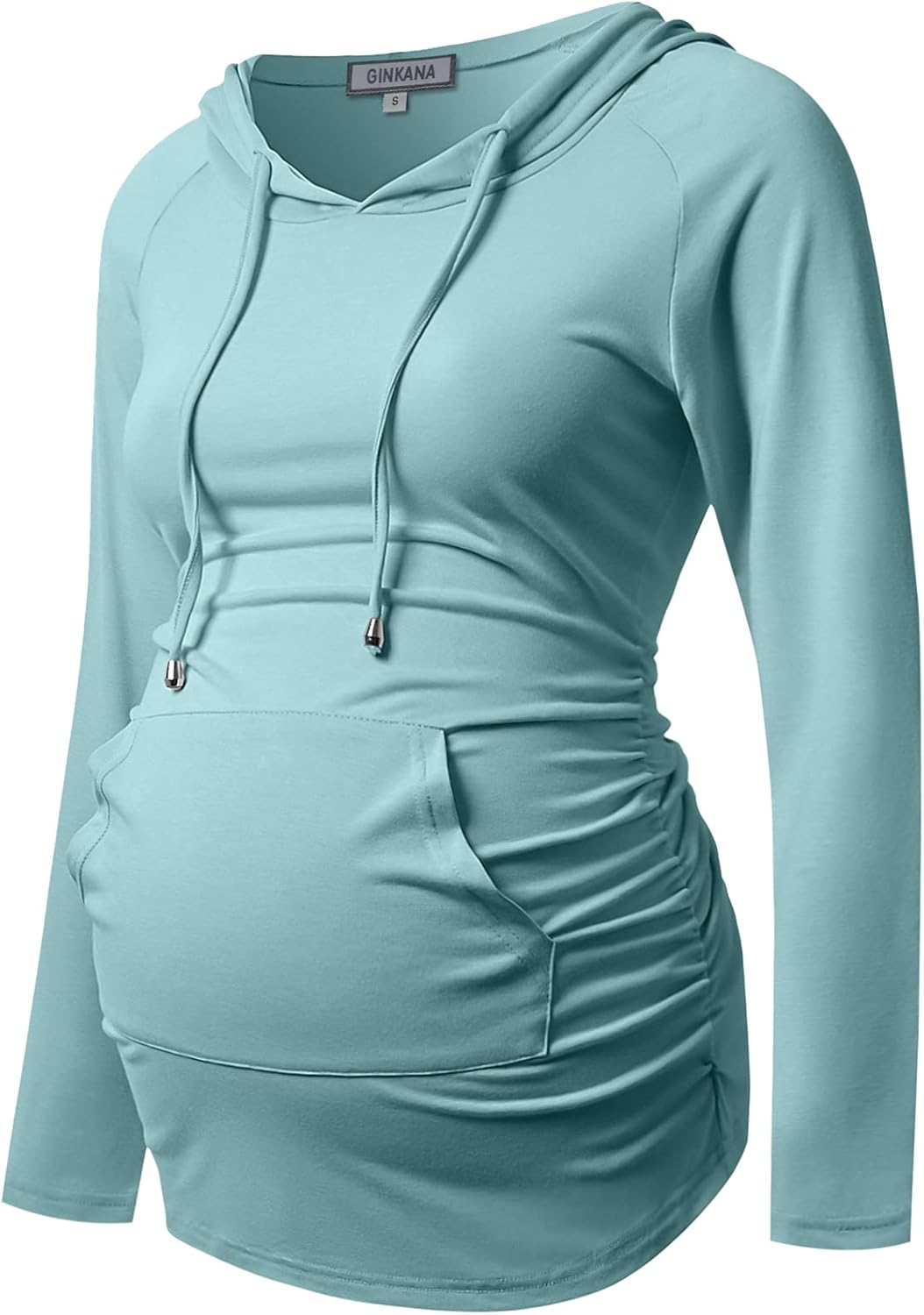 GINKANA Maternity Hoodie Long Sleeves Shirts Casual Maternity Top