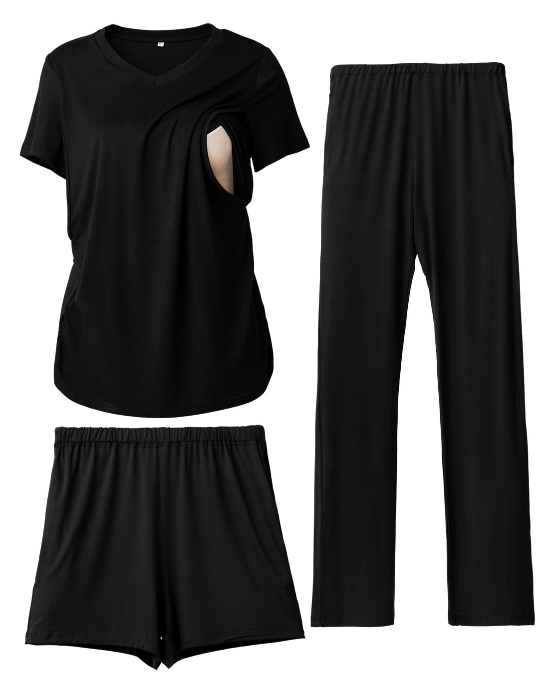Rnxrbb 3 Piece Women's Maternity Nursing Pajamas Set