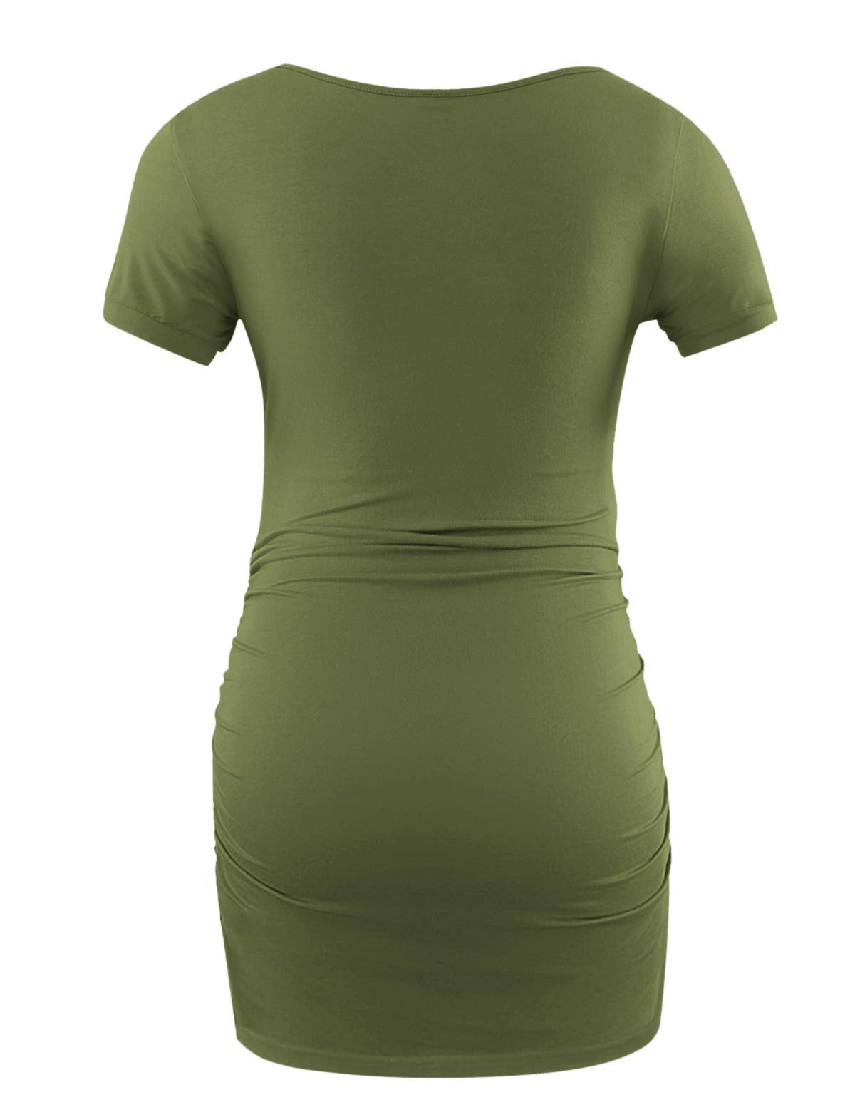 Peauty White Maternity Tops  for Women Side Ruched T Shirts