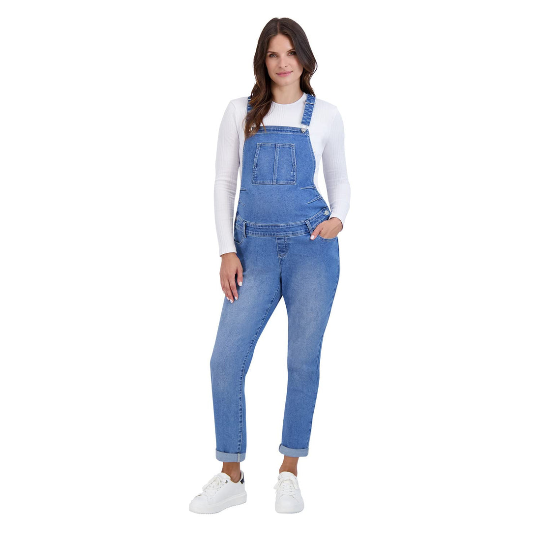 Women’s Maternity Comfy Denim Bib Straight Leg Overalls Women Jumpsuits