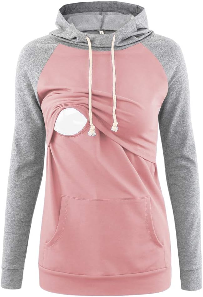 Liu & Qu Womens Nursing Hoodie Long Sleeves Sweatshirt