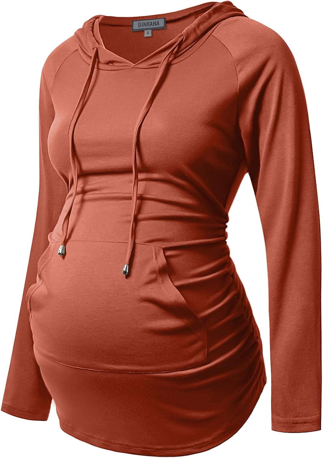 GINKANA Maternity Hoodie Long Sleeves Shirts Casual Maternity Top