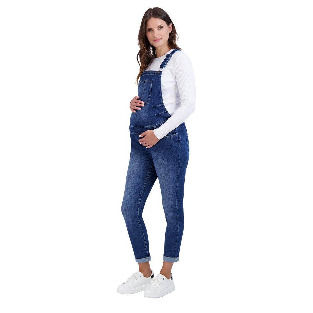 Women’s Maternity Comfy Denim Bib Straight Leg Overalls Women Jumpsuits