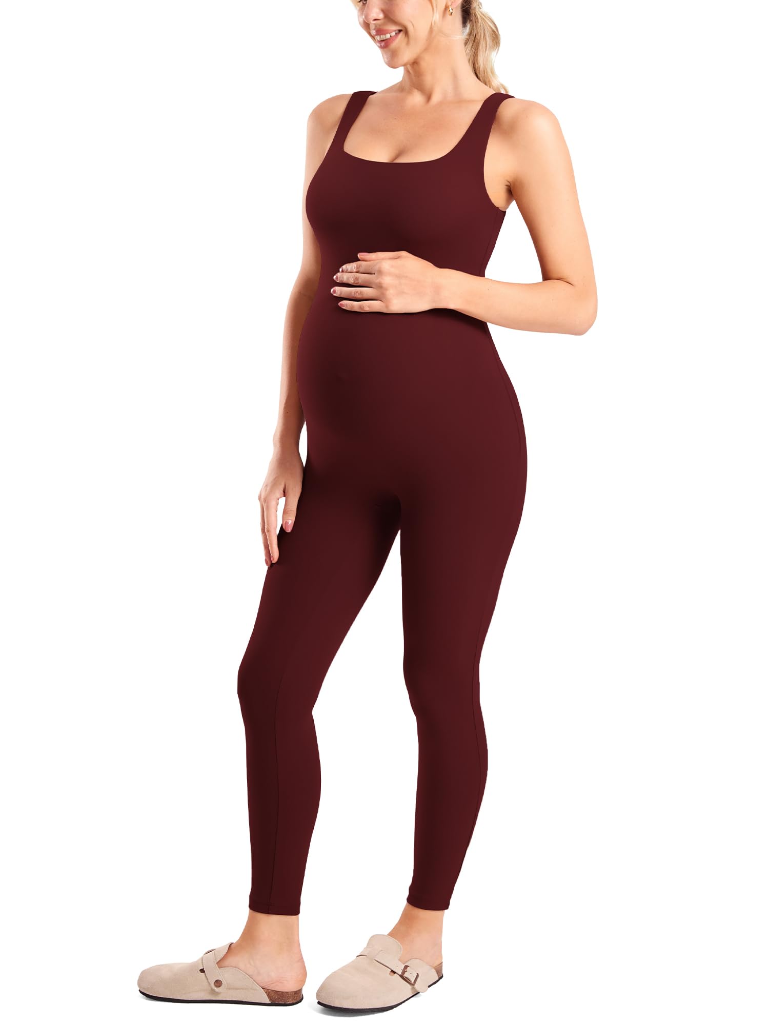 MOMANDA Maternity Jumpsuit Workout Romper for Pregnancy