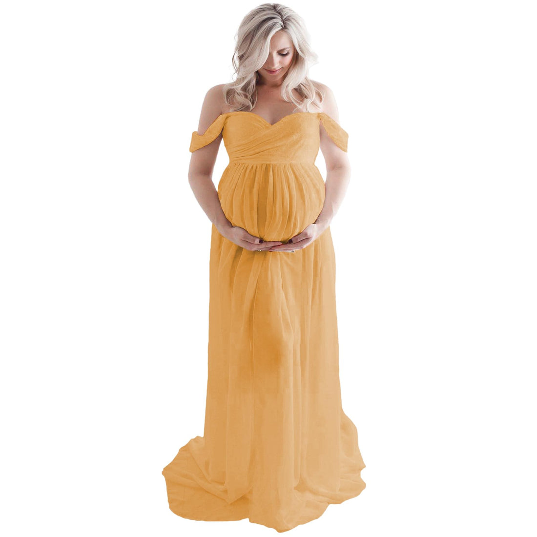 Maternity Dress for Photoshoot Off Shoulder Chiffon Gown  Pregnancy Dresses