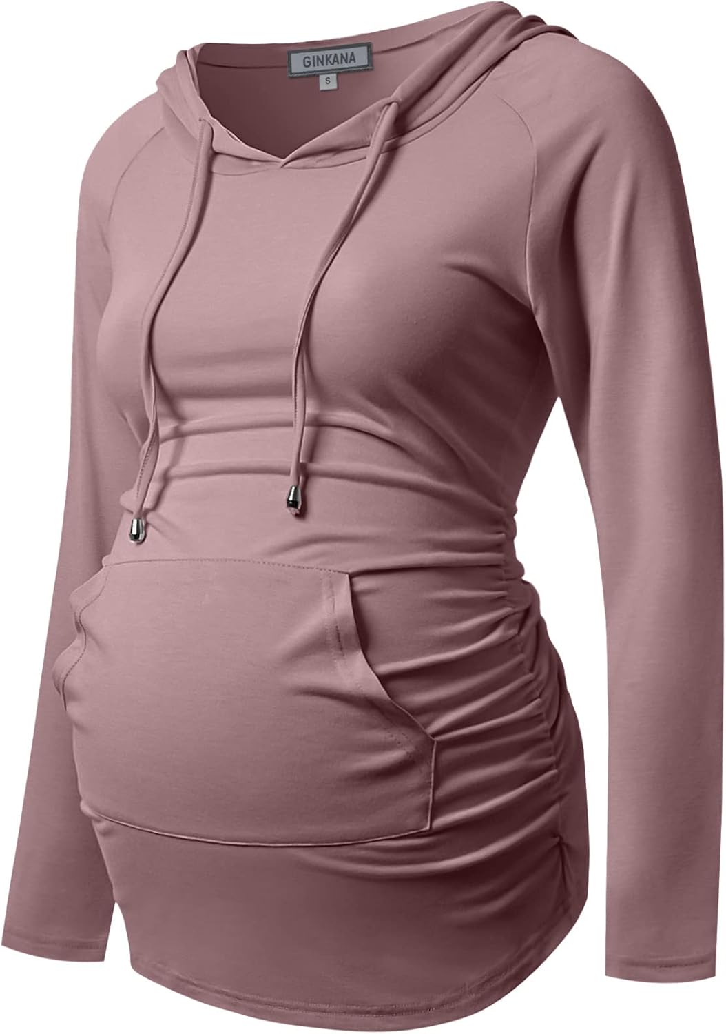 GINKANA Maternity Hoodie Long Sleeves Shirts Casual Maternity Top