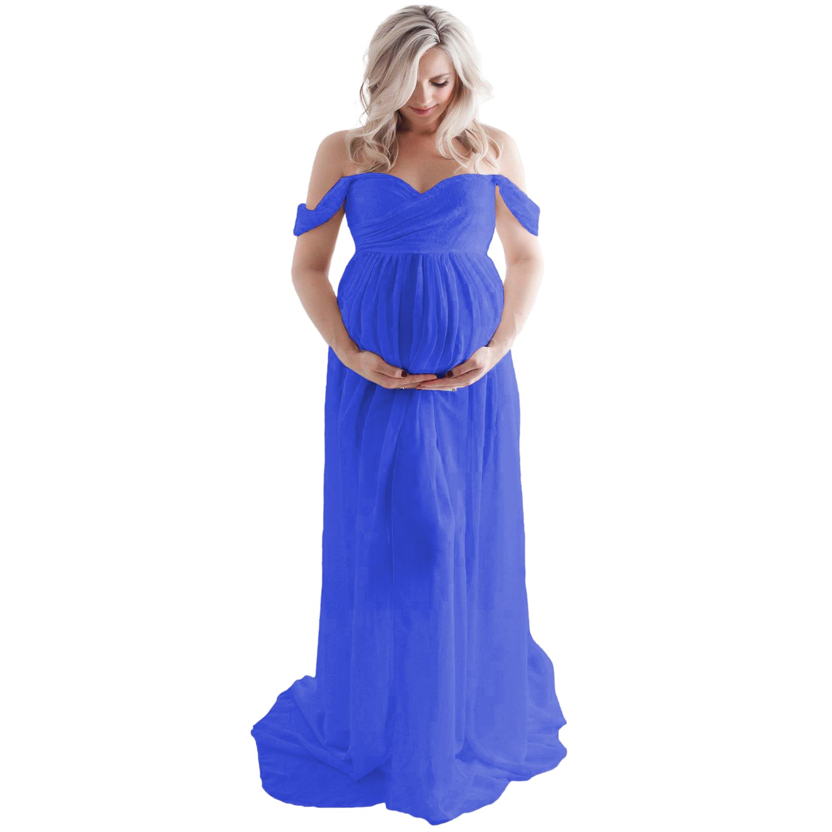 Maternity Dress for Photoshoot Off Shoulder Chiffon Gown  Pregnancy Dresses