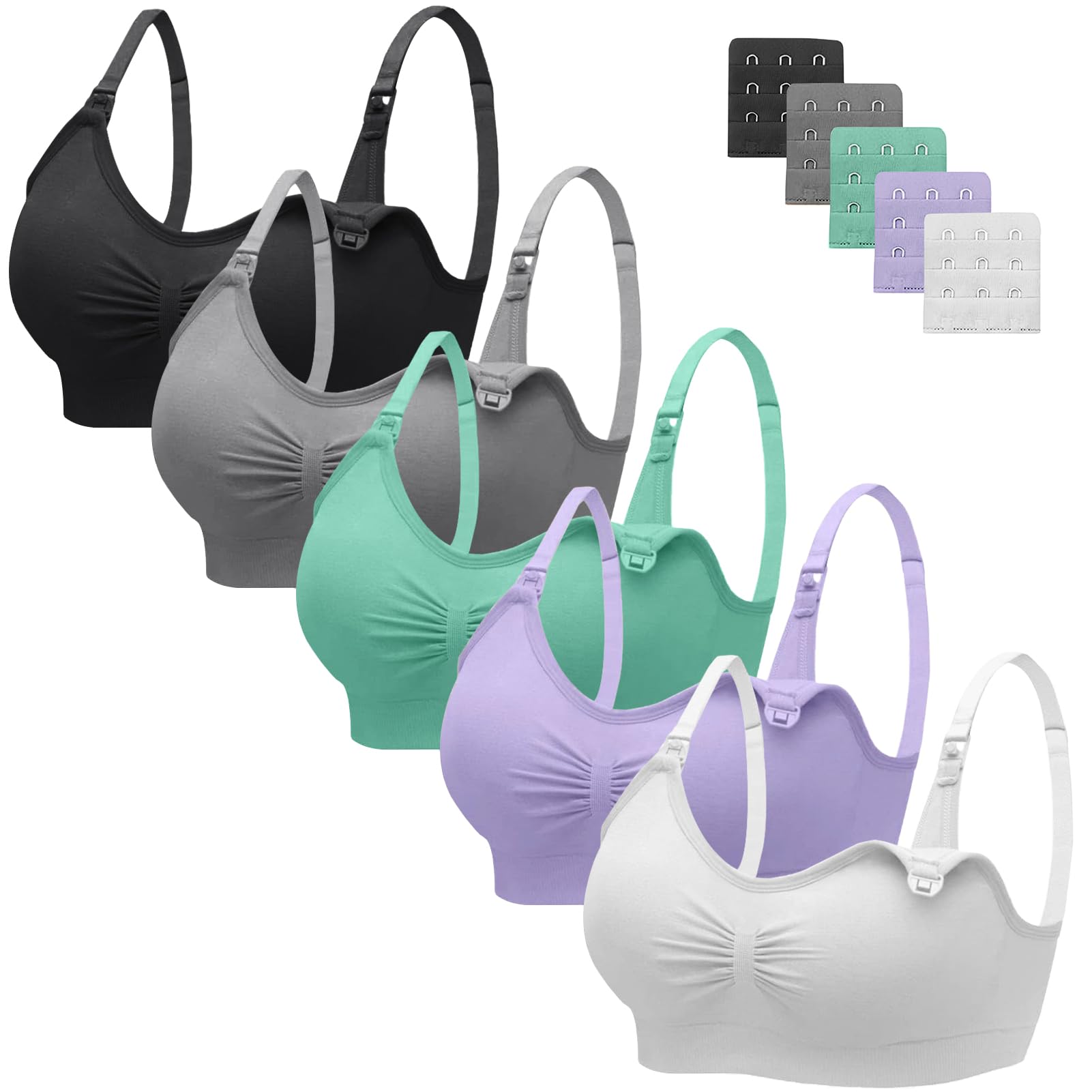 Angelhood 5 Pack Womens Maternity Breastfeeding Nursing  Bra