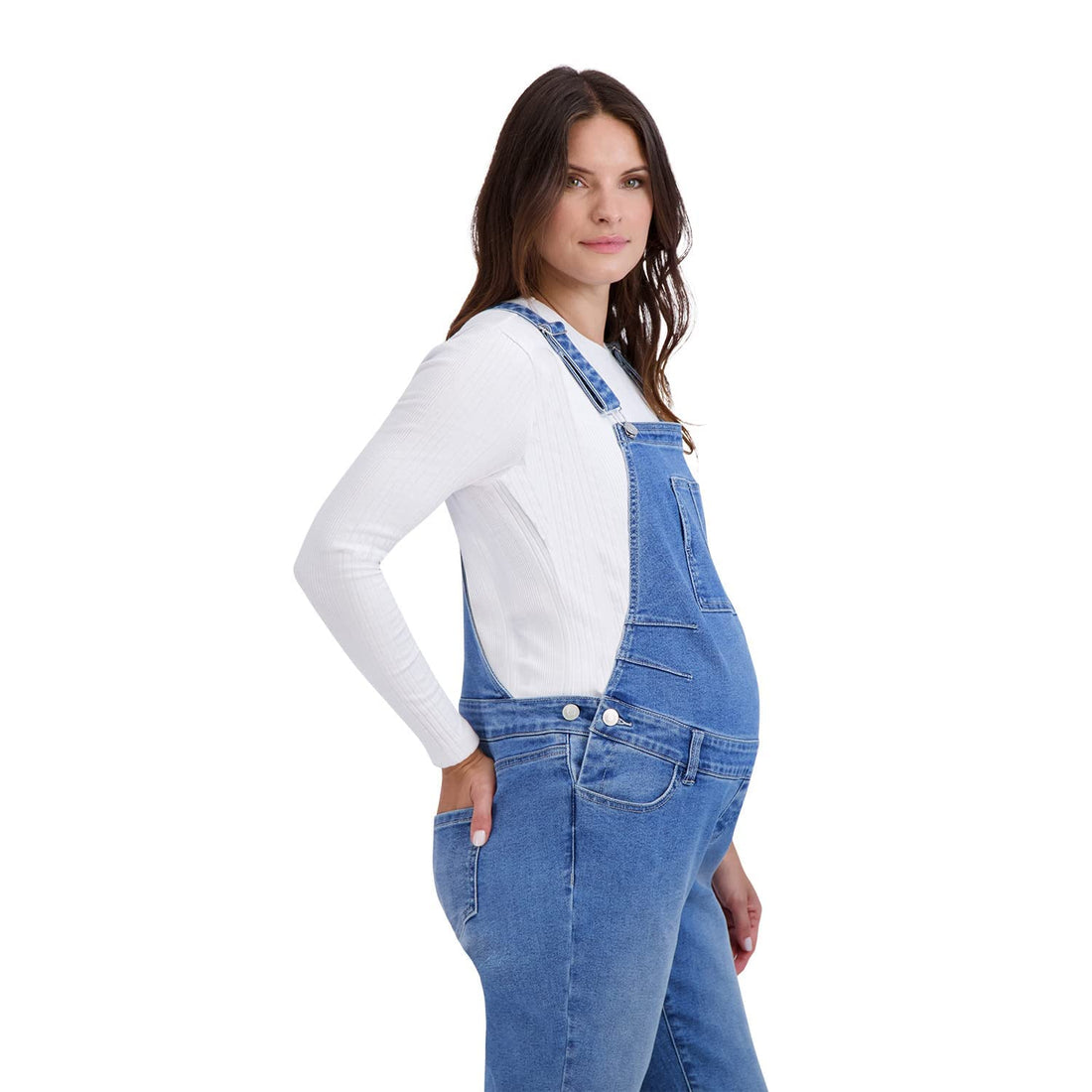 Women’s Maternity Comfy Denim Bib Straight Leg Overalls Women Jumpsuits