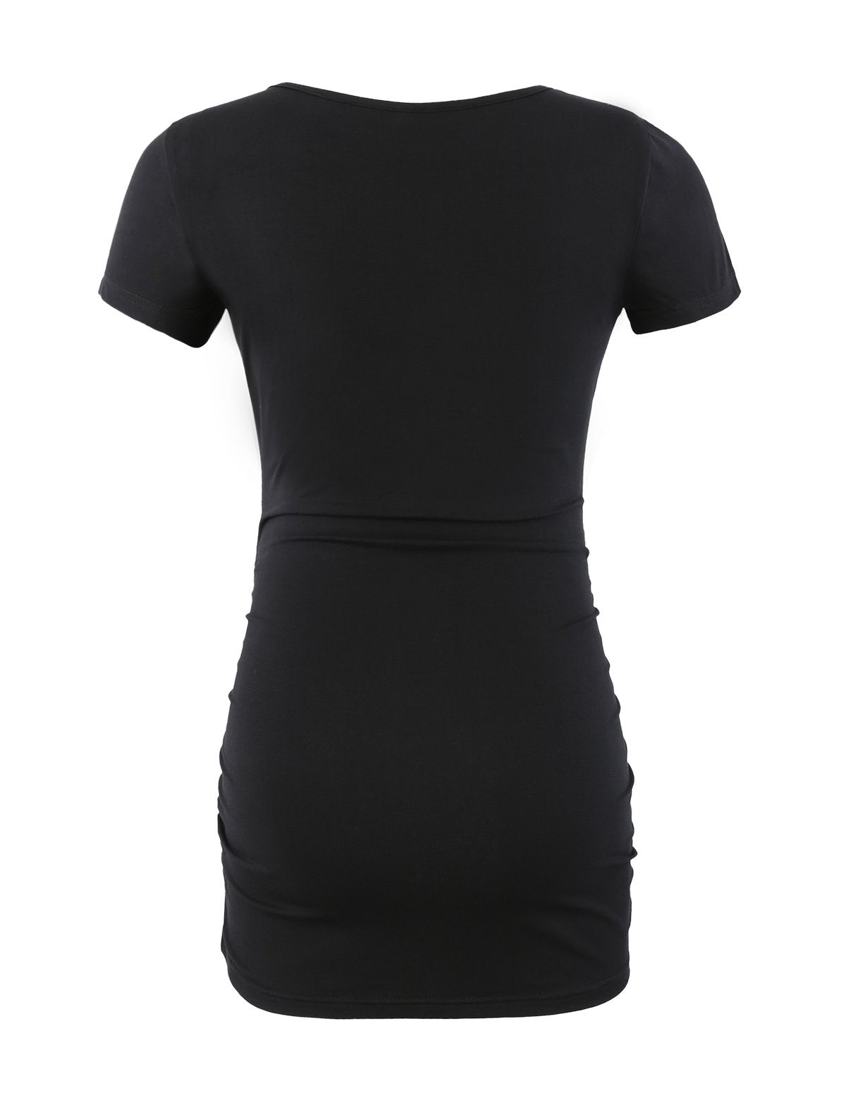 Peauty White Maternity Tops  for Women Side Ruched T Shirts