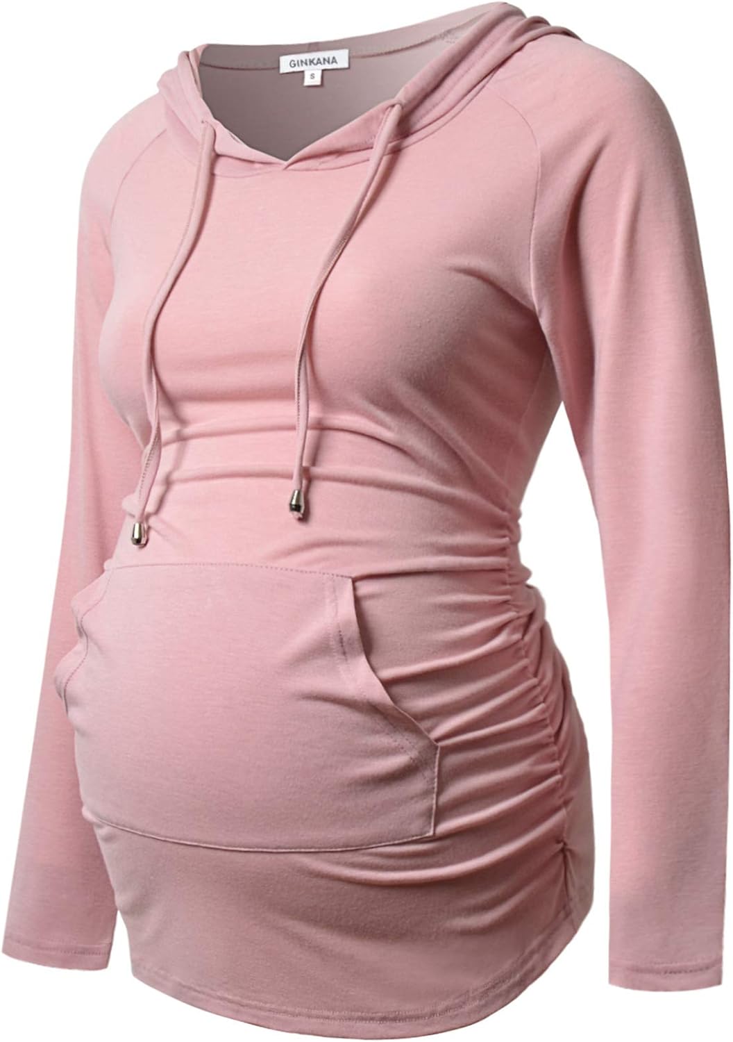 GINKANA Maternity Hoodie Long Sleeves Shirts Casual Maternity Top