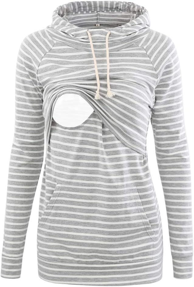 Liu & Qu Womens Nursing Hoodie Long Sleeves Sweatshirt