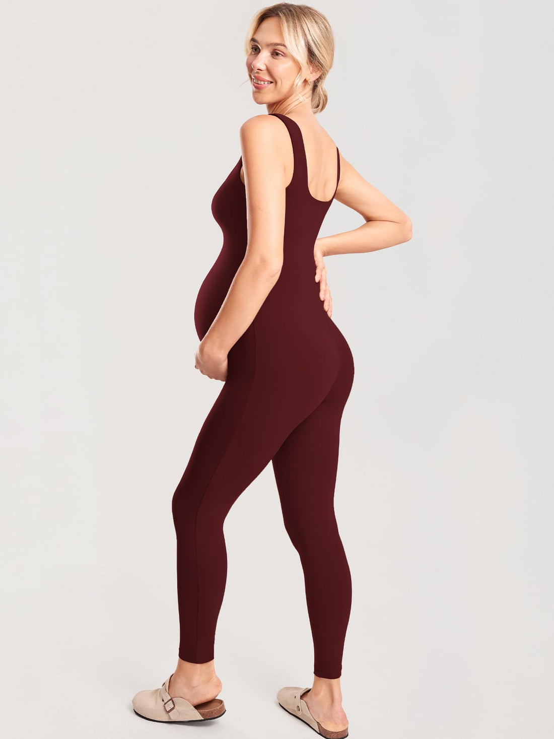 MOMANDA Maternity Jumpsuit Workout Romper for Pregnancy
