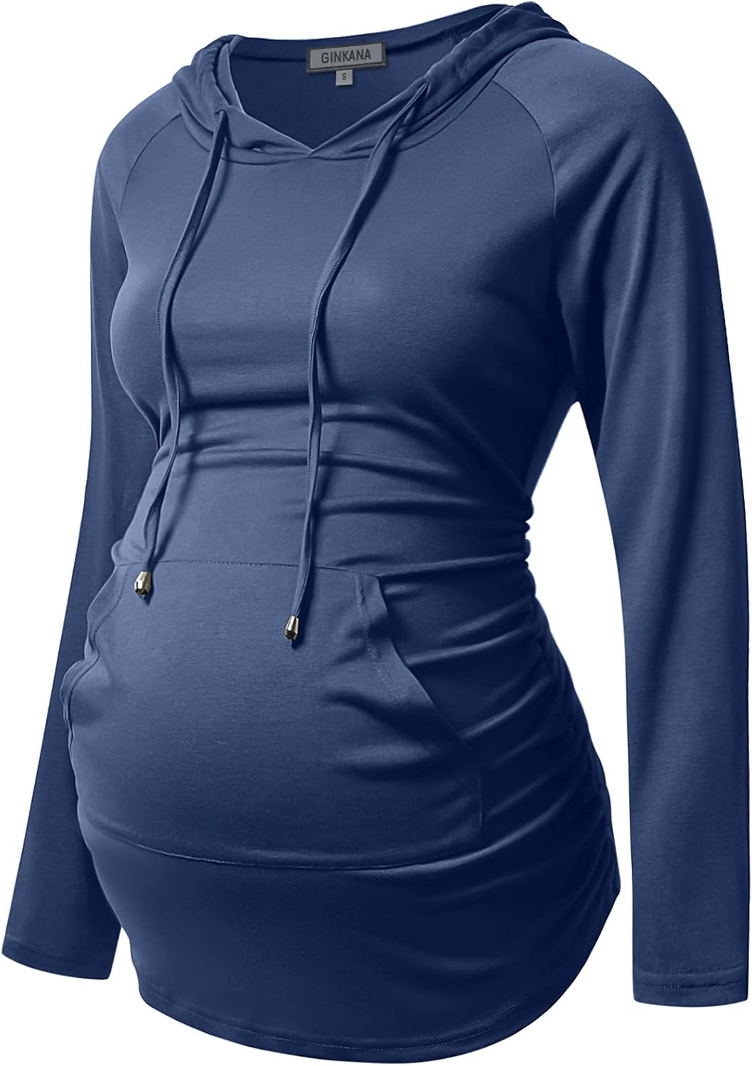 GINKANA Maternity Hoodie Long Sleeves Shirts Casual Maternity Top