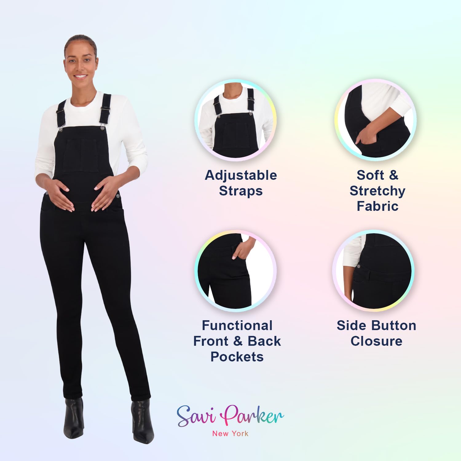 Women’s Maternity Comfy Denim Bib Straight Leg Overalls Women Jumpsuits