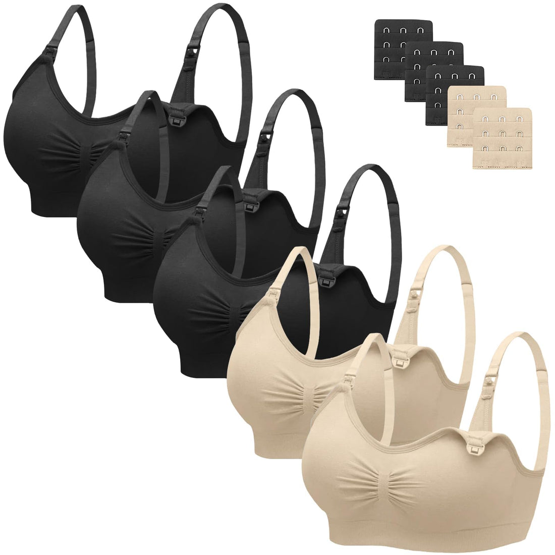 Angelhood 5 Pack Womens Maternity Breastfeeding Nursing  Bra