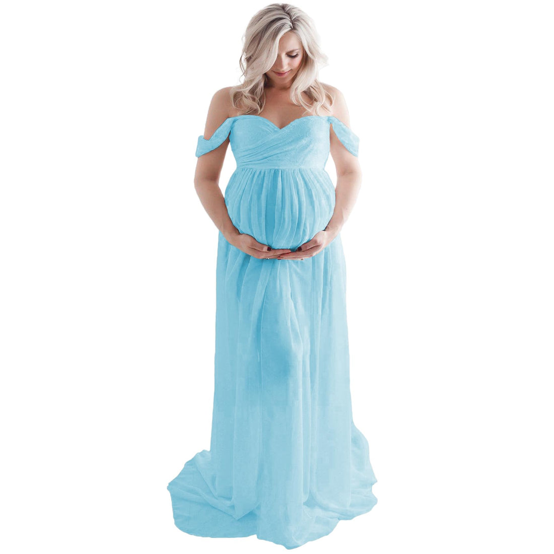 Maternity Dress for Photoshoot Off Shoulder Chiffon Gown  Pregnancy Dresses