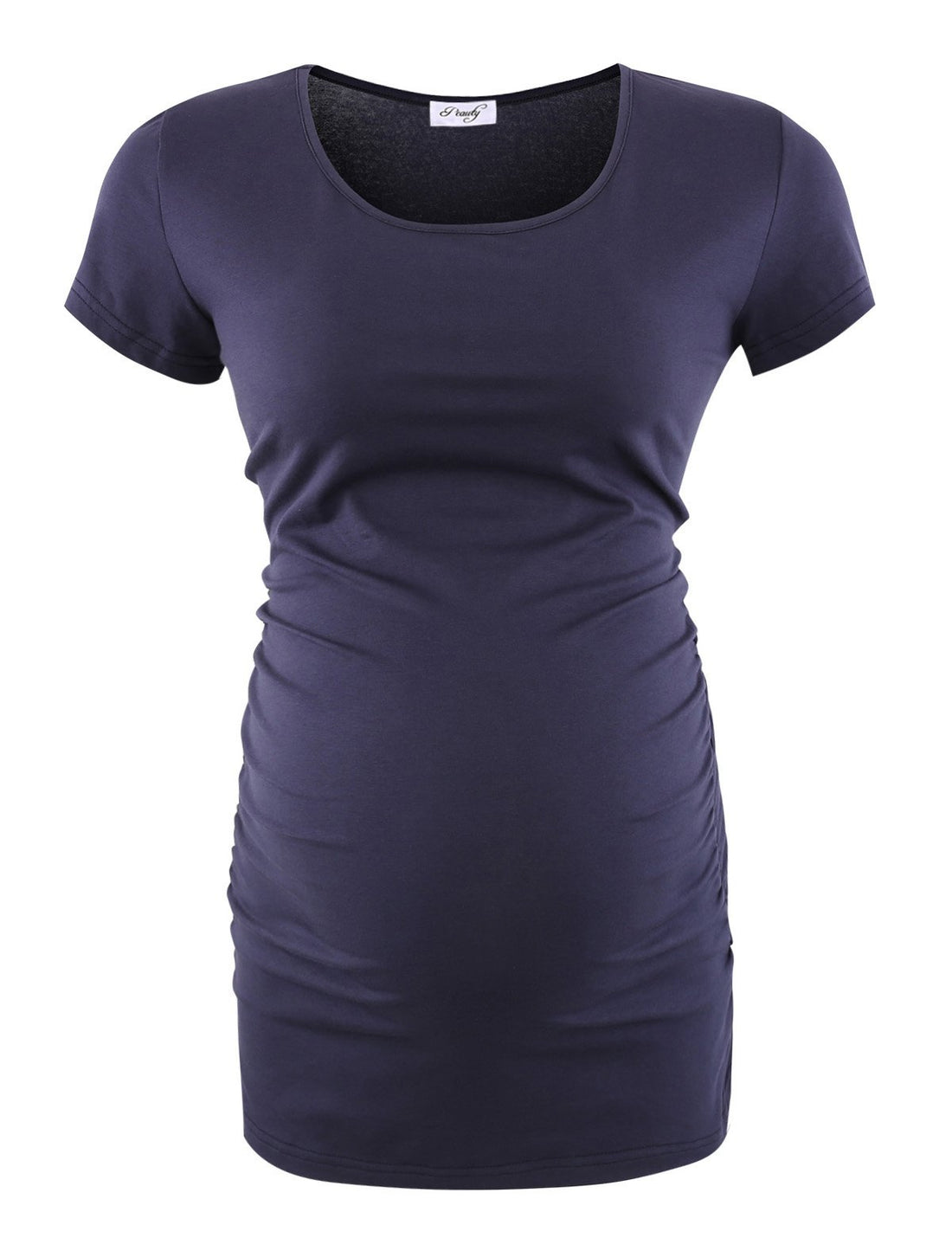 Peauty White Maternity Tops  for Women Side Ruched T Shirts