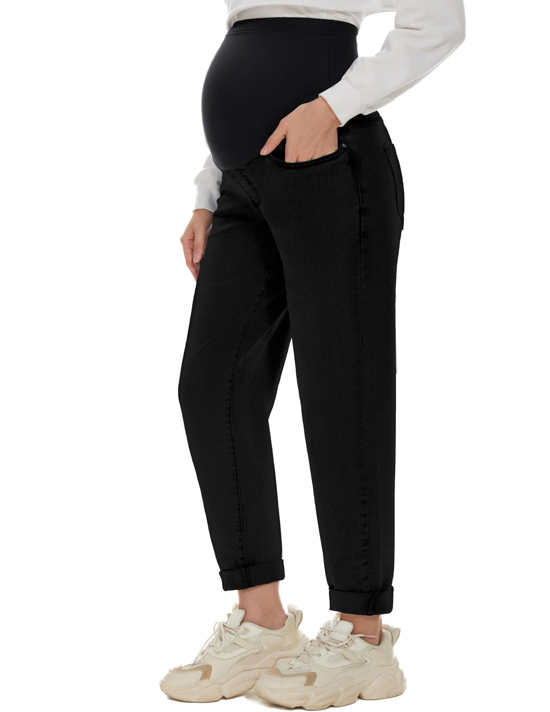 POSHGLAM Women's Maternity Jeans Over Belly Comfy