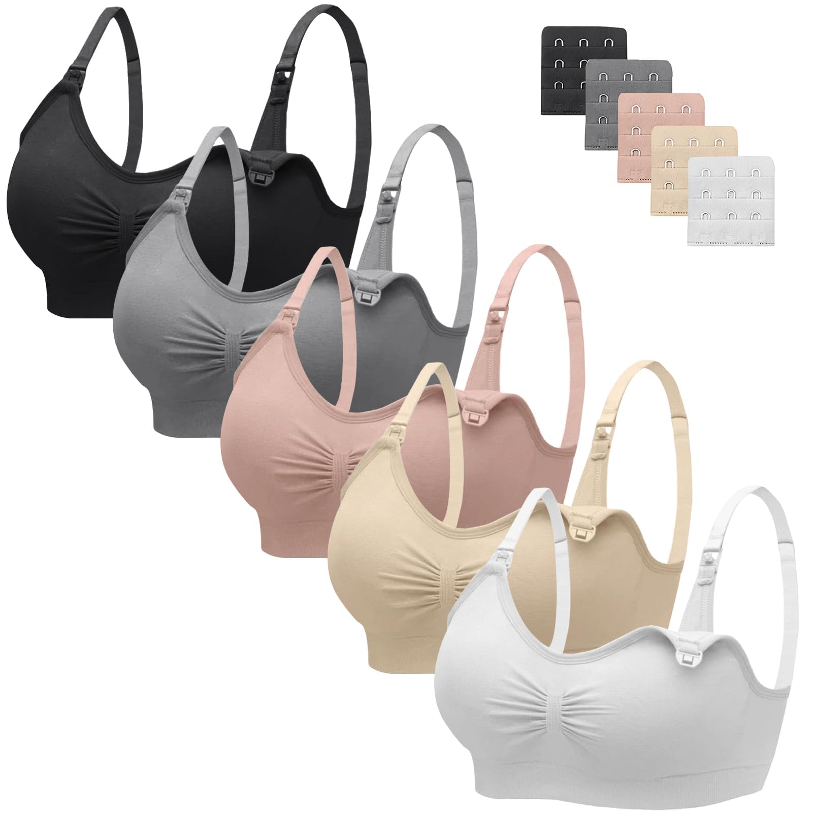 Angelhood 5 Pack Womens Maternity Breastfeeding Nursing  Bra