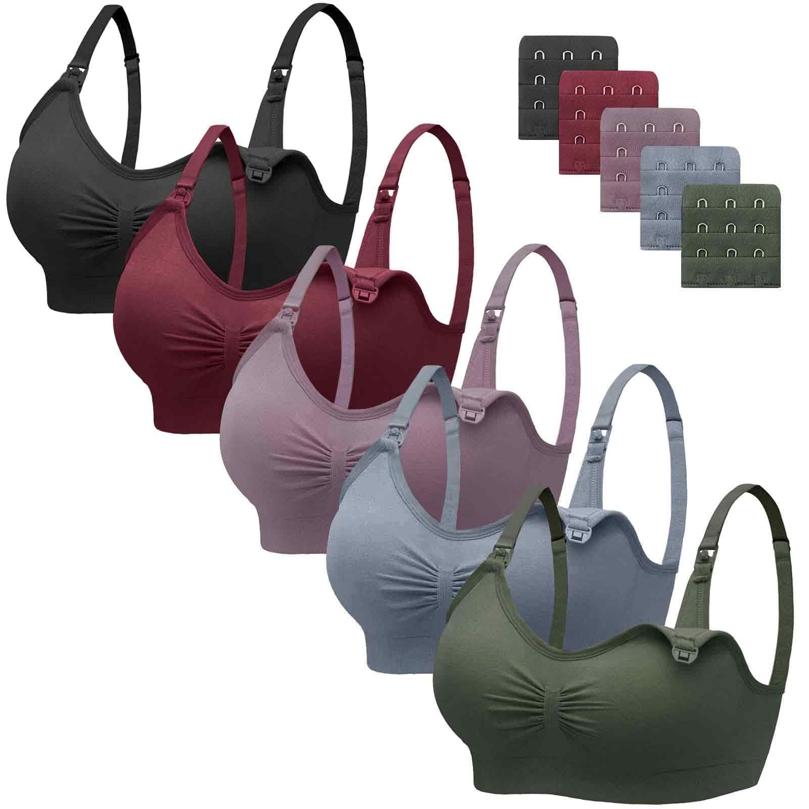 Angelhood 5 Pack Womens Maternity Breastfeeding Nursing  Bra