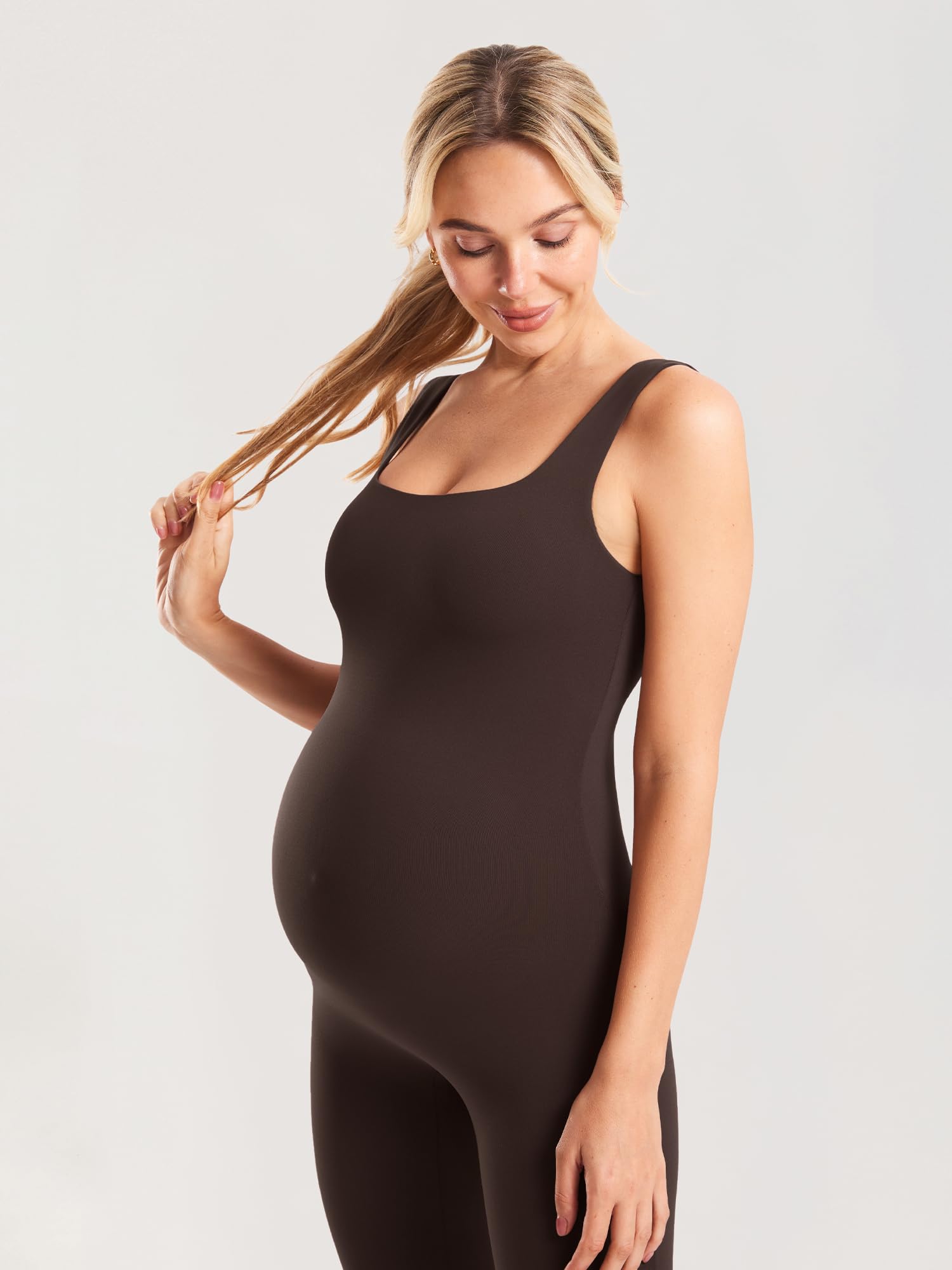MOMANDA Maternity Jumpsuit Workout Romper for Pregnancy