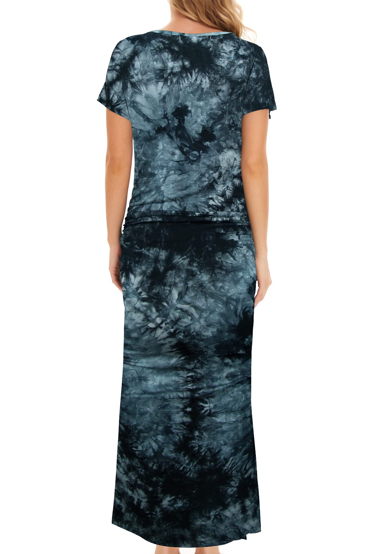 Smallshow Women's Split Long Maternity Dress Short Sleeve