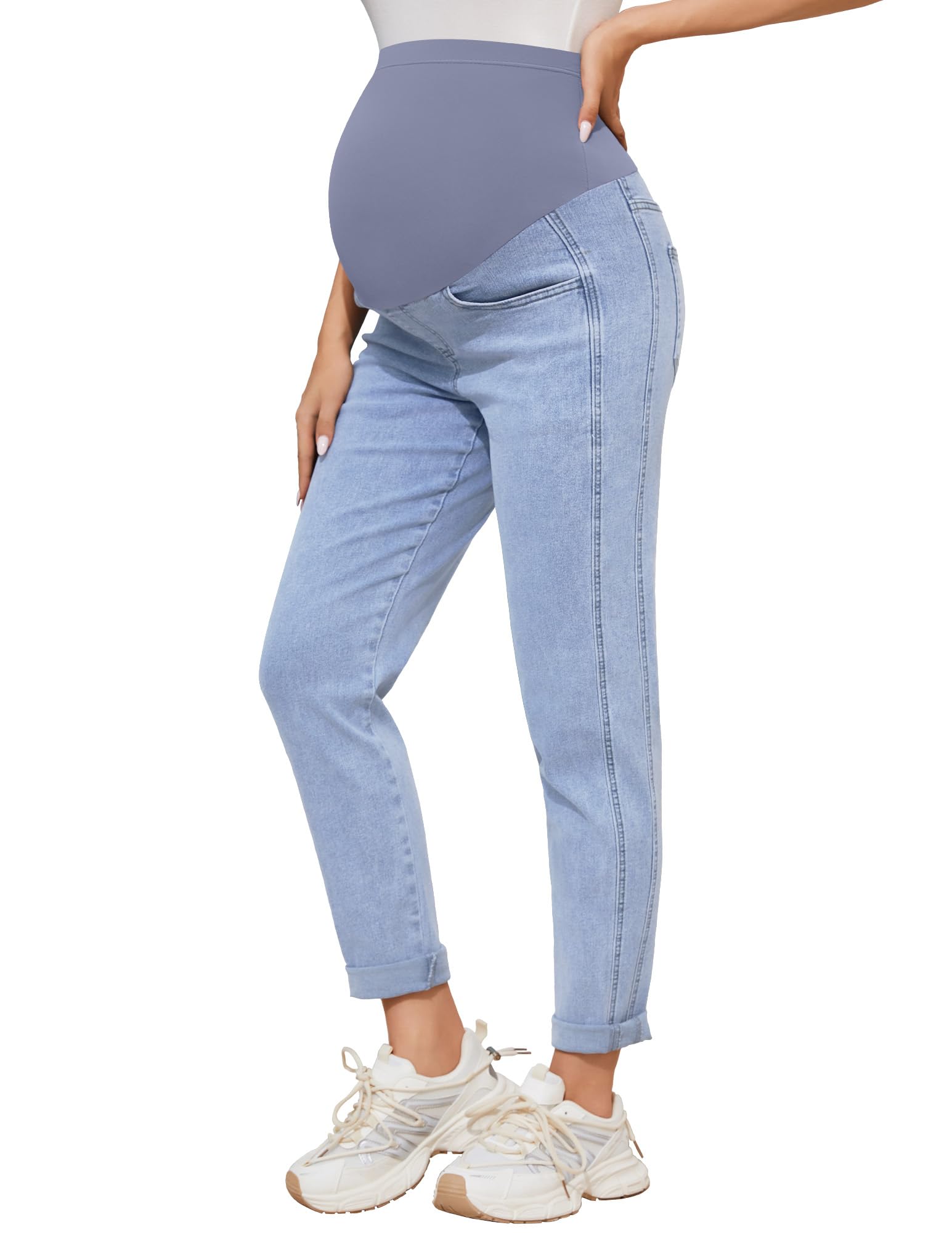 POSHGLAM Women's Maternity Jeans Over Belly Comfy