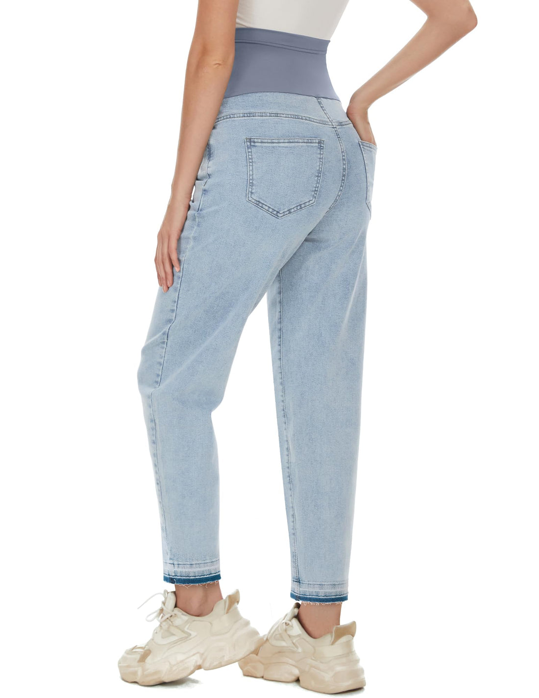 POSHGLAM Women's Maternity Jeans Over Belly Comfy