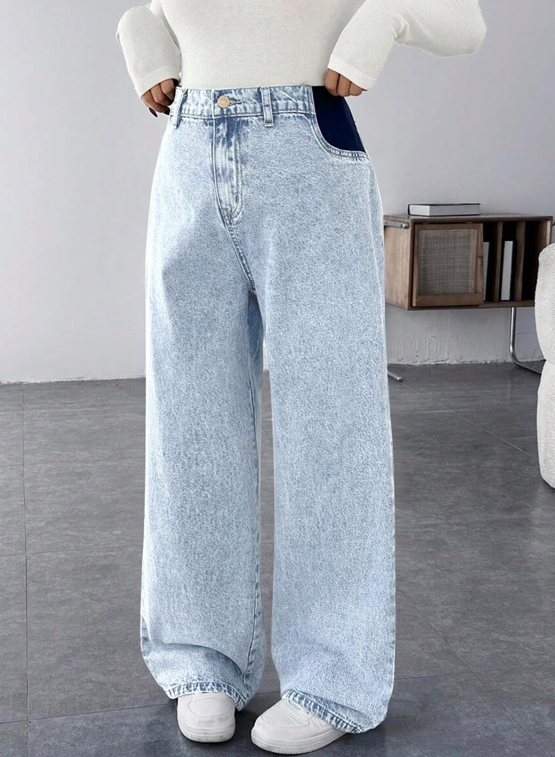 BLENCOT Women's Maternity Pants  with Pockets