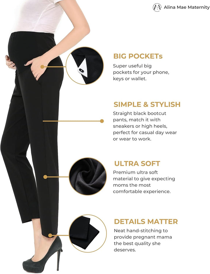 Maternity Pants Work Over The Belly with Pockets