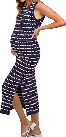 OUGES Women's 2025 Summer Maternity Dress