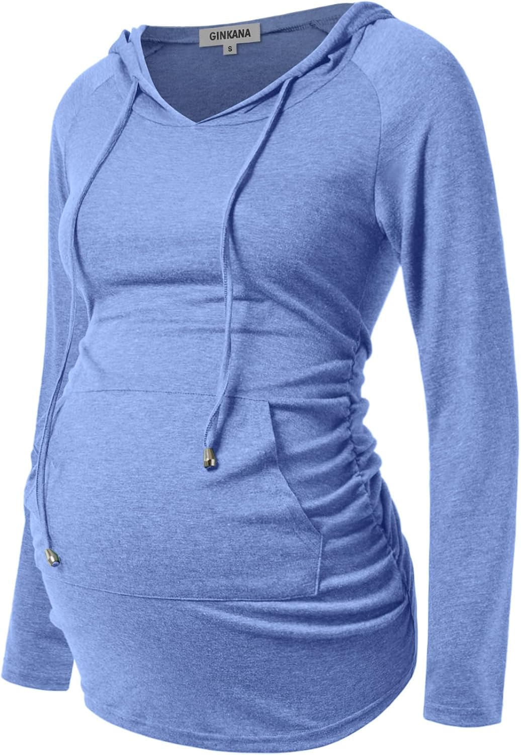 GINKANA Maternity Hoodie Long Sleeves Shirts Casual Maternity Top