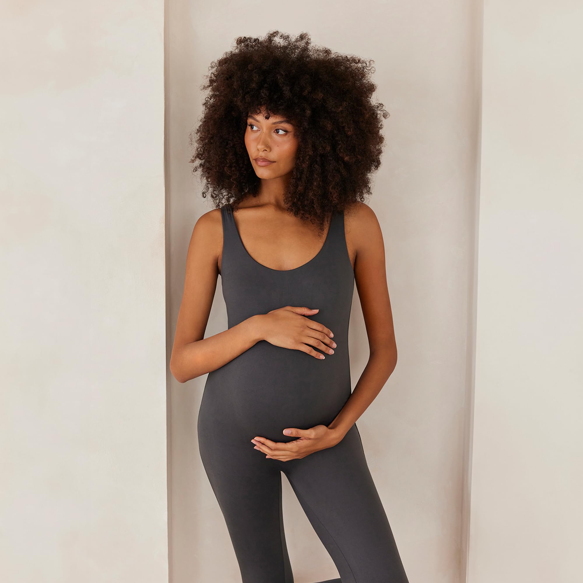 BUMPSUIT Maternity Jumpsuit with Wide Shoulder Straps for Comfort & Style