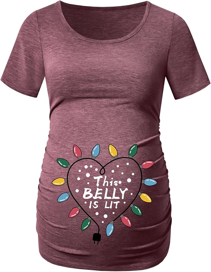 DEBELLY Maternity Short Sleeve Ruched Top